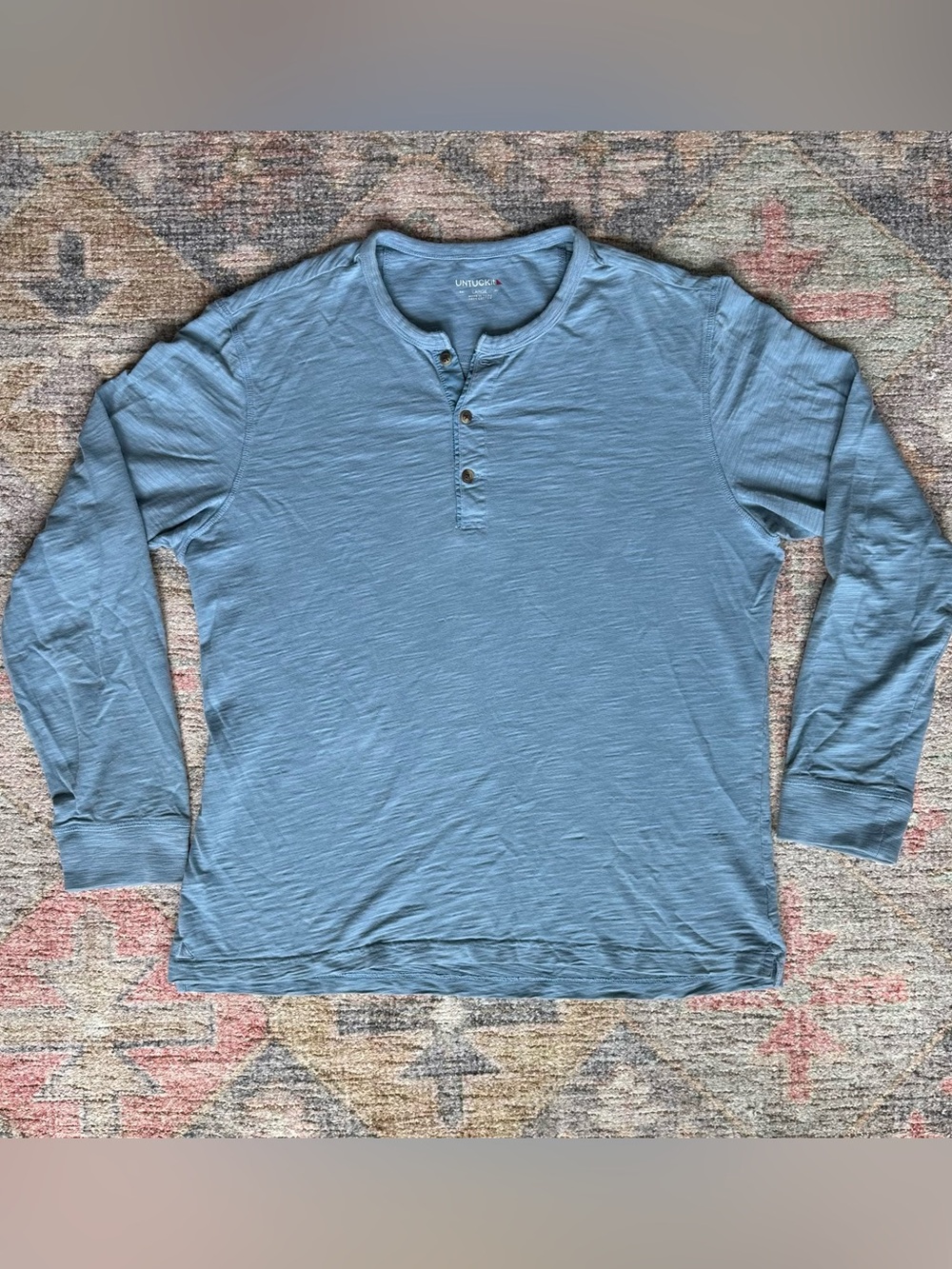 UNTUCKit Men's Long Sleeve Yannik Henley in Light Blue